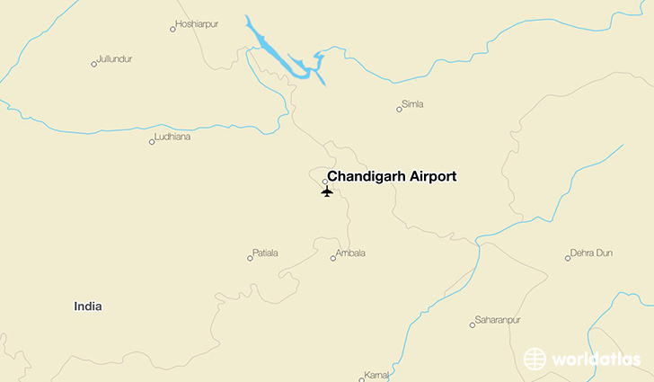 Chandigarh Airport location on a map