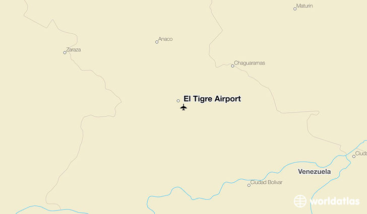 El Tigre Airport location on a map