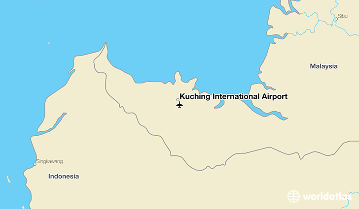 Kuching International Airport location on a map