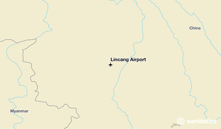 Lincang Airport location on a map