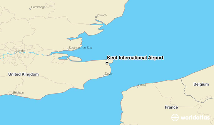 Kent International Airport location on a map