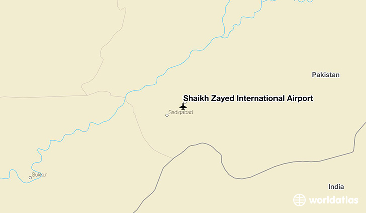 Shaikh Zayed International Airport location on a map