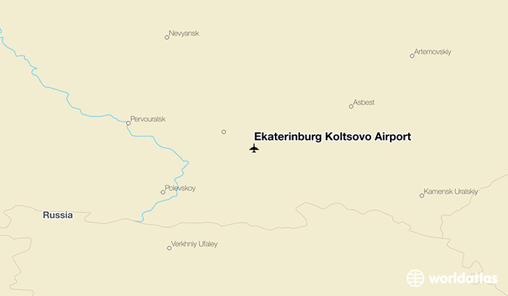 Ekaterinburg Koltsovo Airport location on a map