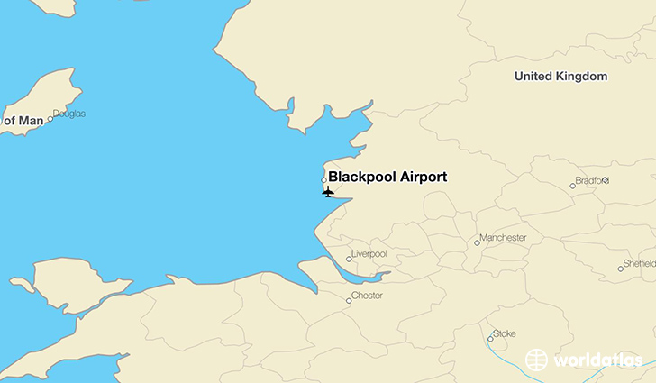 Blackpool Airport location on a map