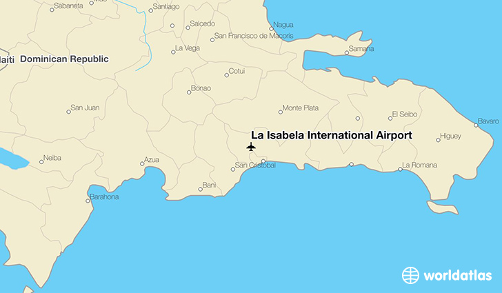 La Isabela International Airport location on a map