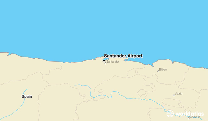 Santander Airport location on a map