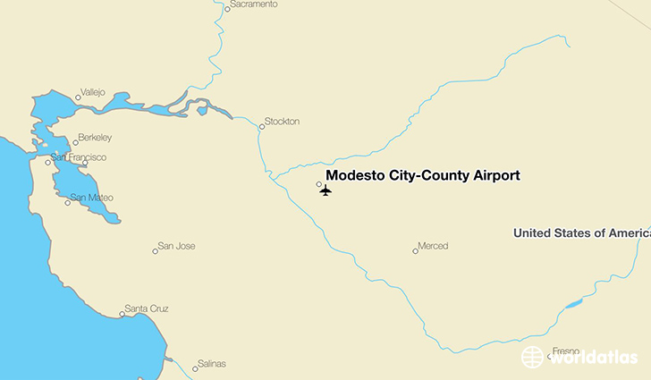 Modesto City-County Airport location on a map
