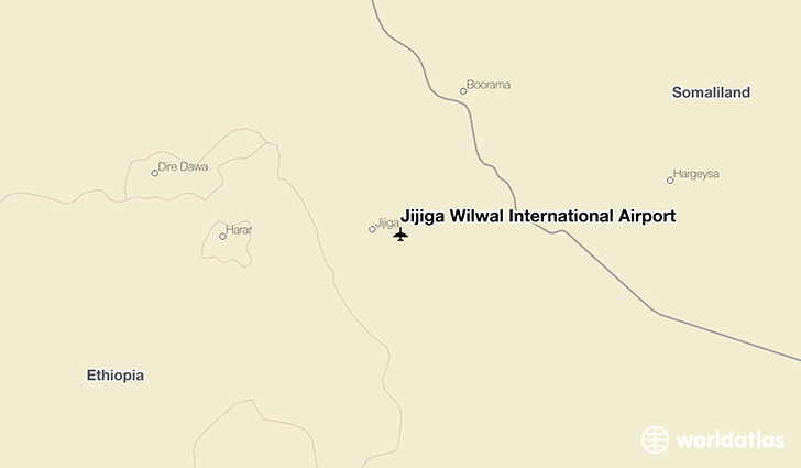 Jijiga Wilwal International Airport location on a map