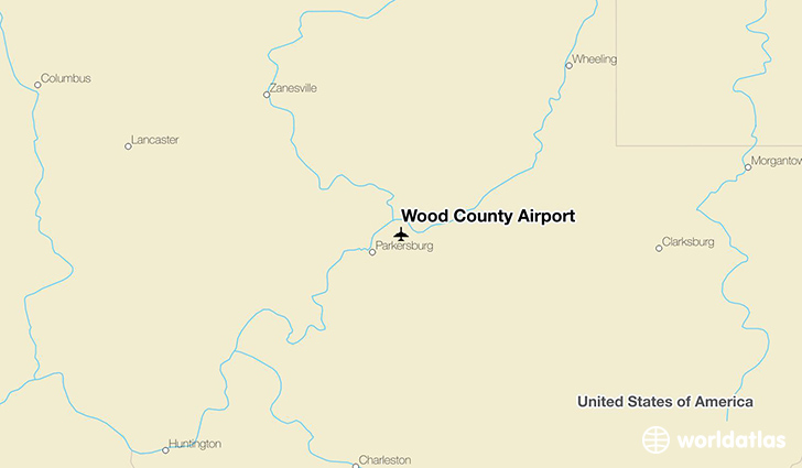 Wood County Airport location on a map