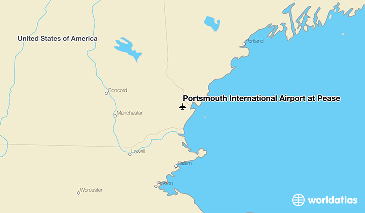 Portsmouth International Airport at Pease location on a map