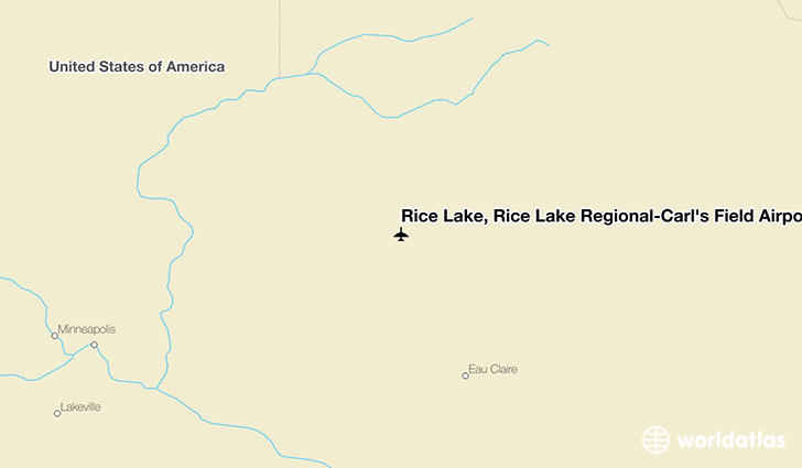 Rice Lake, Rice Lake Regional-Carl's Field Airport location on a map
