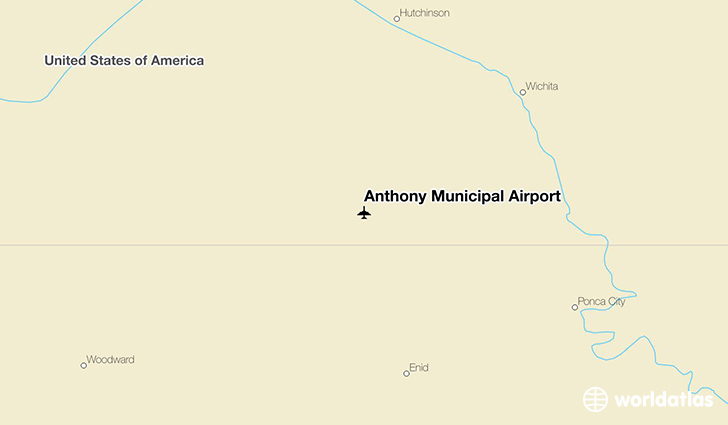 Anthony Municipal Airport location on a map