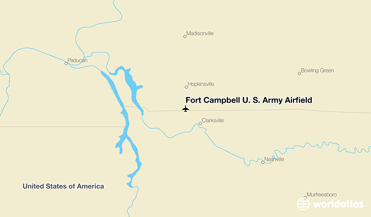 Fort Campbell U. S. Army Airfield location on a map
