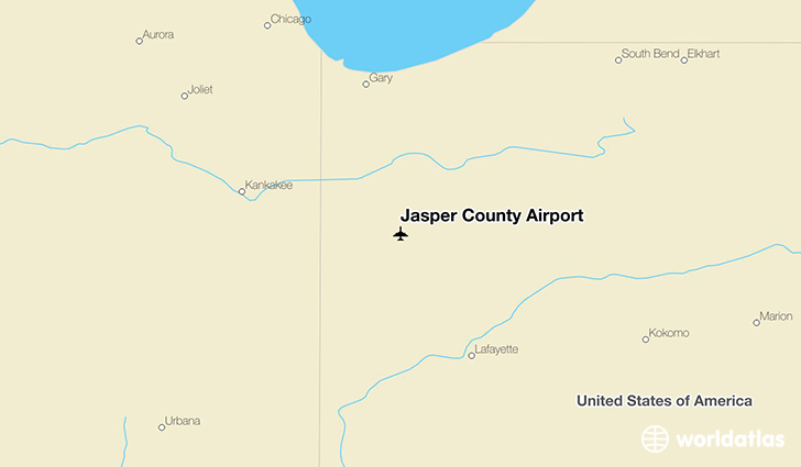 Jasper County Airport location on a map