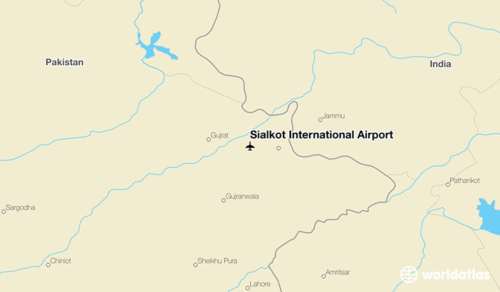Sialkot International Airport location on a map
