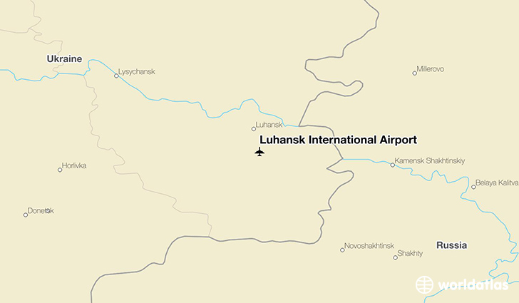 Luhansk International Airport location on a map