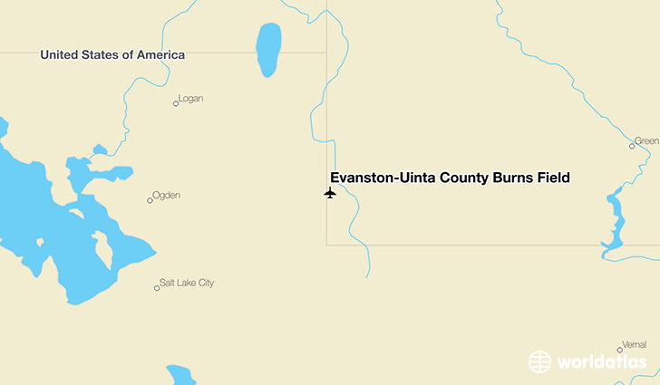 Evanston-Uinta County Burns Field location on a map