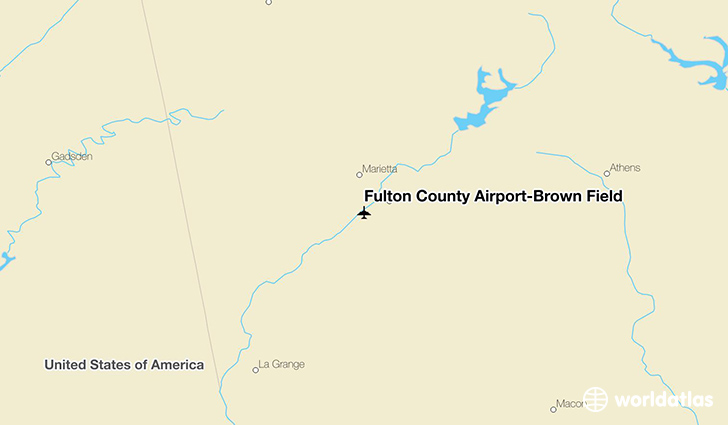 Fulton County Airport-Brown Field location on a map