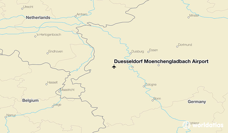 Düsseldorf Mönchengladbach Airport location on a map