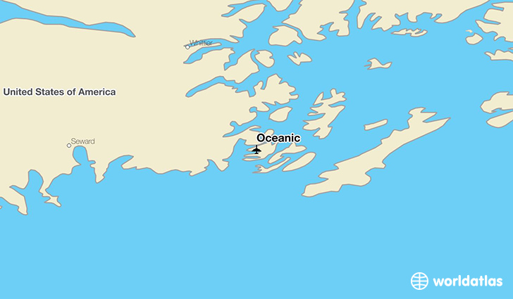 Oceanic location on a map