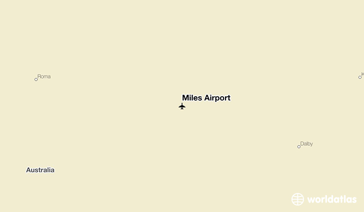 Miles Airport location on a map