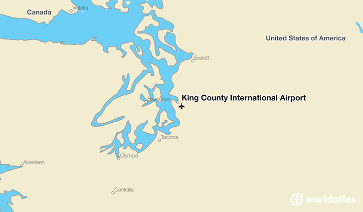 King County International Airport location on a map