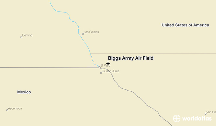 Biggs Army Air Field location on a map