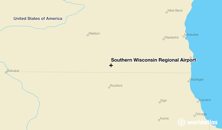 Southern Wisconsin Regional Airport location on a map