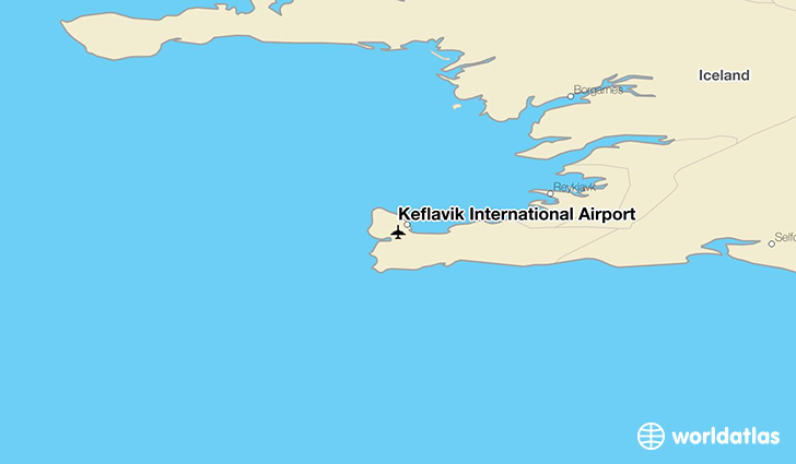 Keflavík International Airport location on a map