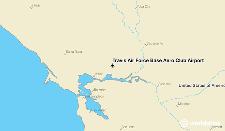 Travis Air Force Base Aero Club Airport location on a map
