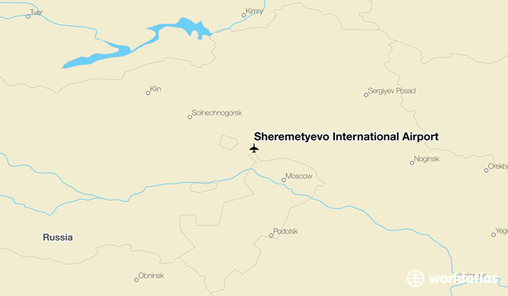 Sheremetyevo International Airport location on a map