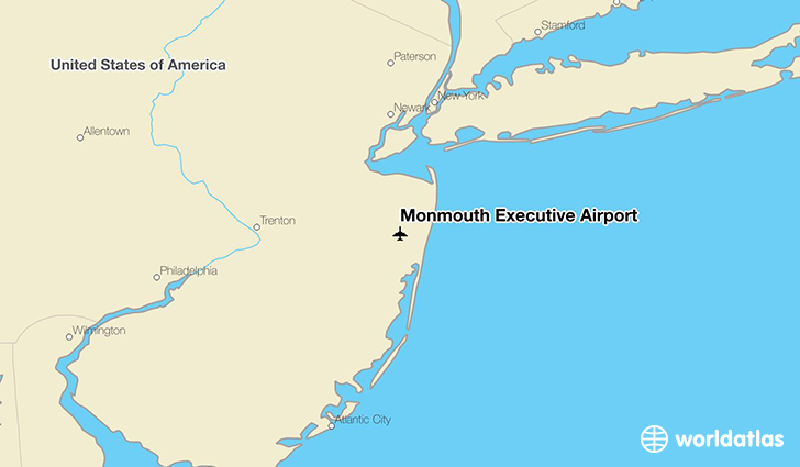Monmouth Executive Airport location on a map