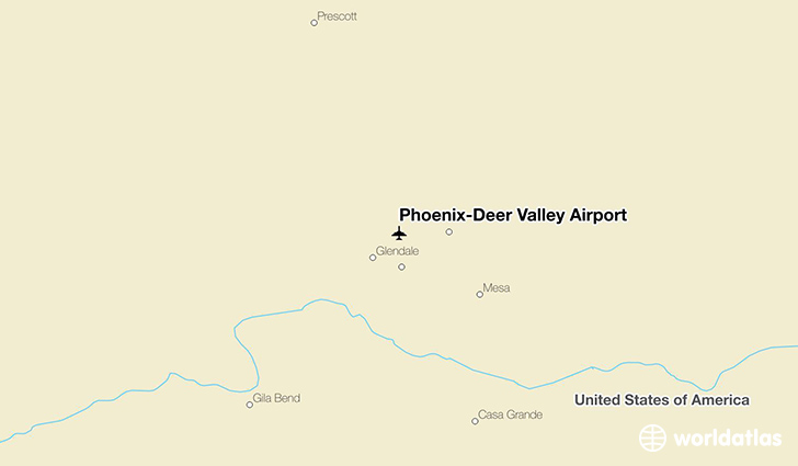 Phoenix-Deer Valley Airport location on a map