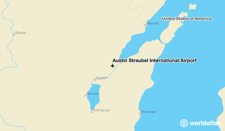 Austin Straubel International Airport location on a map