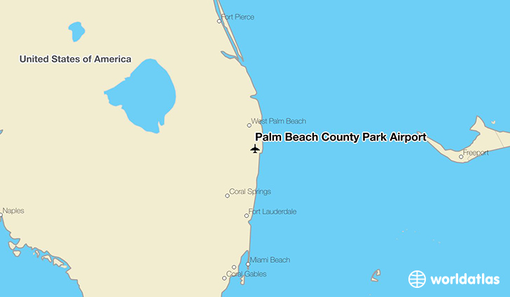 Palm Beach County Park Airport location on a map