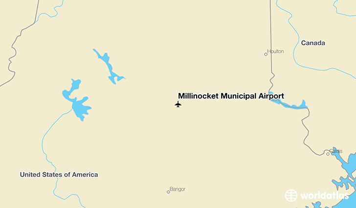 Millinocket Municipal Airport location on a map