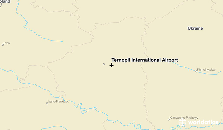Ternopil International Airport location on a map