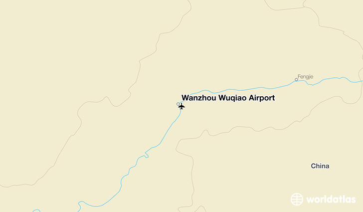 Wanzhou Wuqiao Airport location on a map