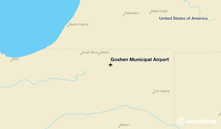 Goshen Municipal Airport location on a map