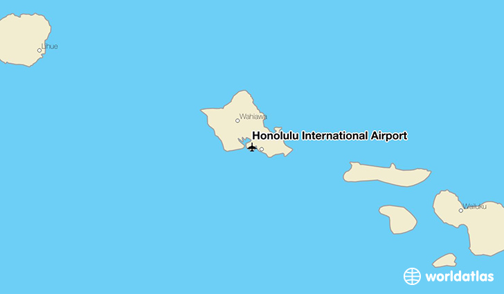 Honolulu International Airport location on a map