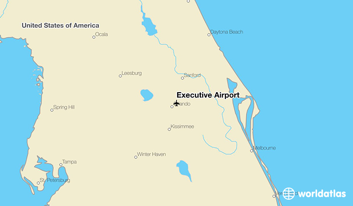 Executive Airport location on a map