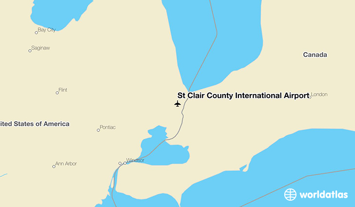 St Clair County International Airport location on a map