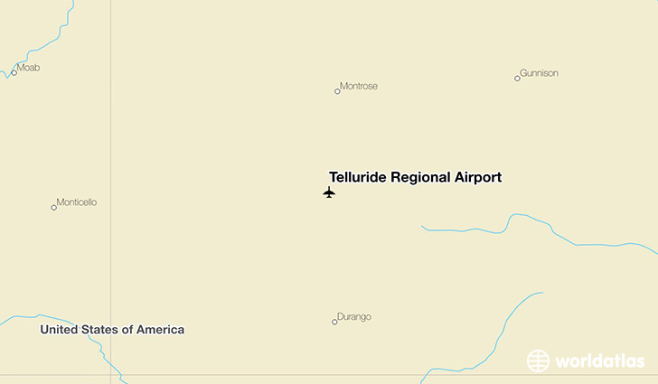 Telluride Regional Airport location on a map