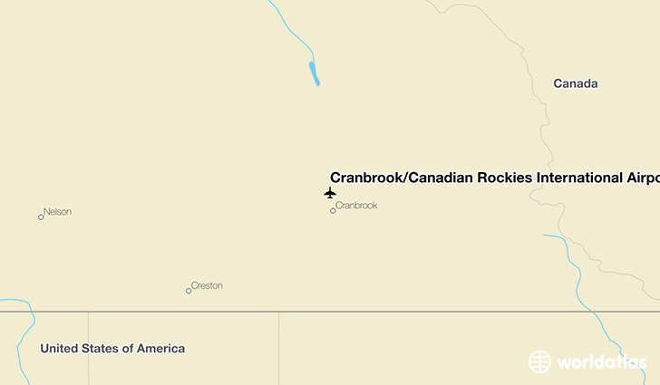 Cranbrook/Canadian Rockies International Airport location on a map