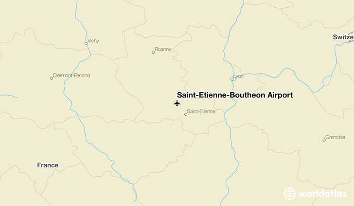 Saint-Étienne–Bouthéon Airport location on a map