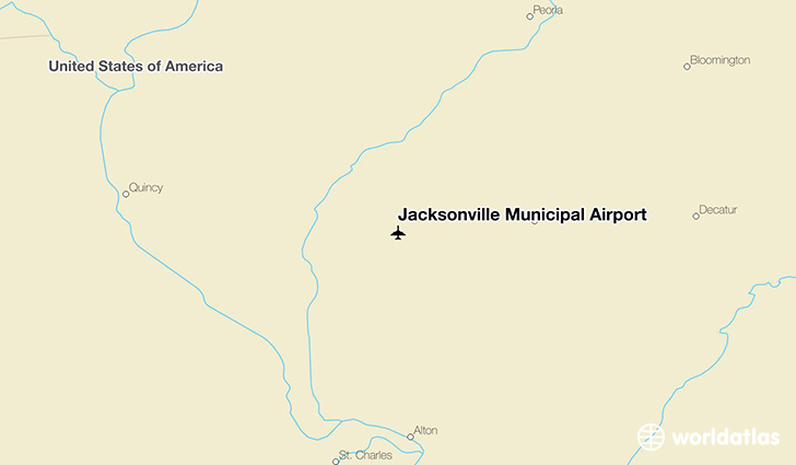 Jacksonville Municipal Airport location on a map