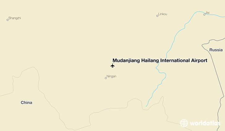 Mudanjiang Hailang International Airport location on a map
