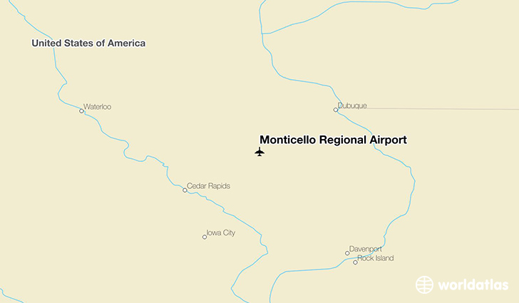 Monticello Regional Airport location on a map