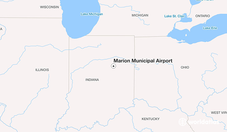 Marion Municipal Airport location on a map