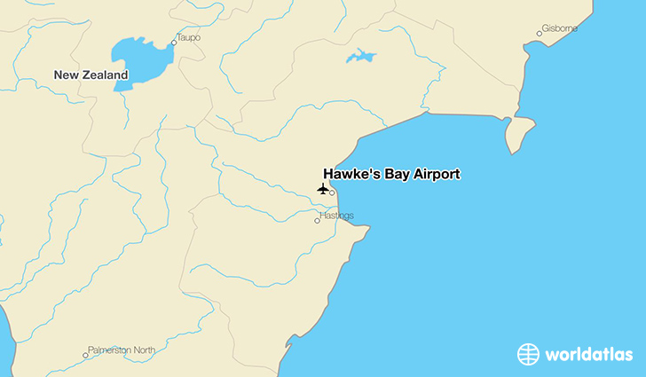 Hawke's Bay Airport location on a map